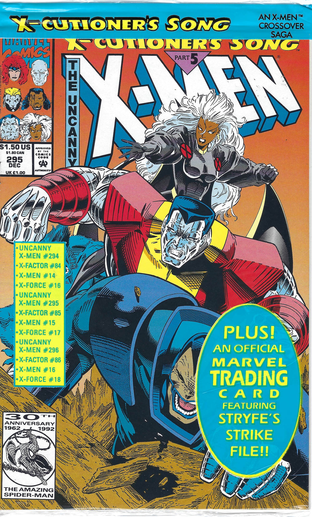 The Uncanny X-men #295 (X-cutioners song) In original sealed polybag with marvel trading card