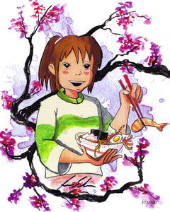 Spirited Away Limited edition 8x10 Fan Art Print 272/500 signed by Artist Ken Salinas