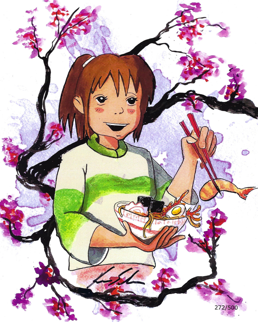 Spirited Away Limited edition 8x10 Fan Art Print 272/500 signed by Artist Ken Salinas
