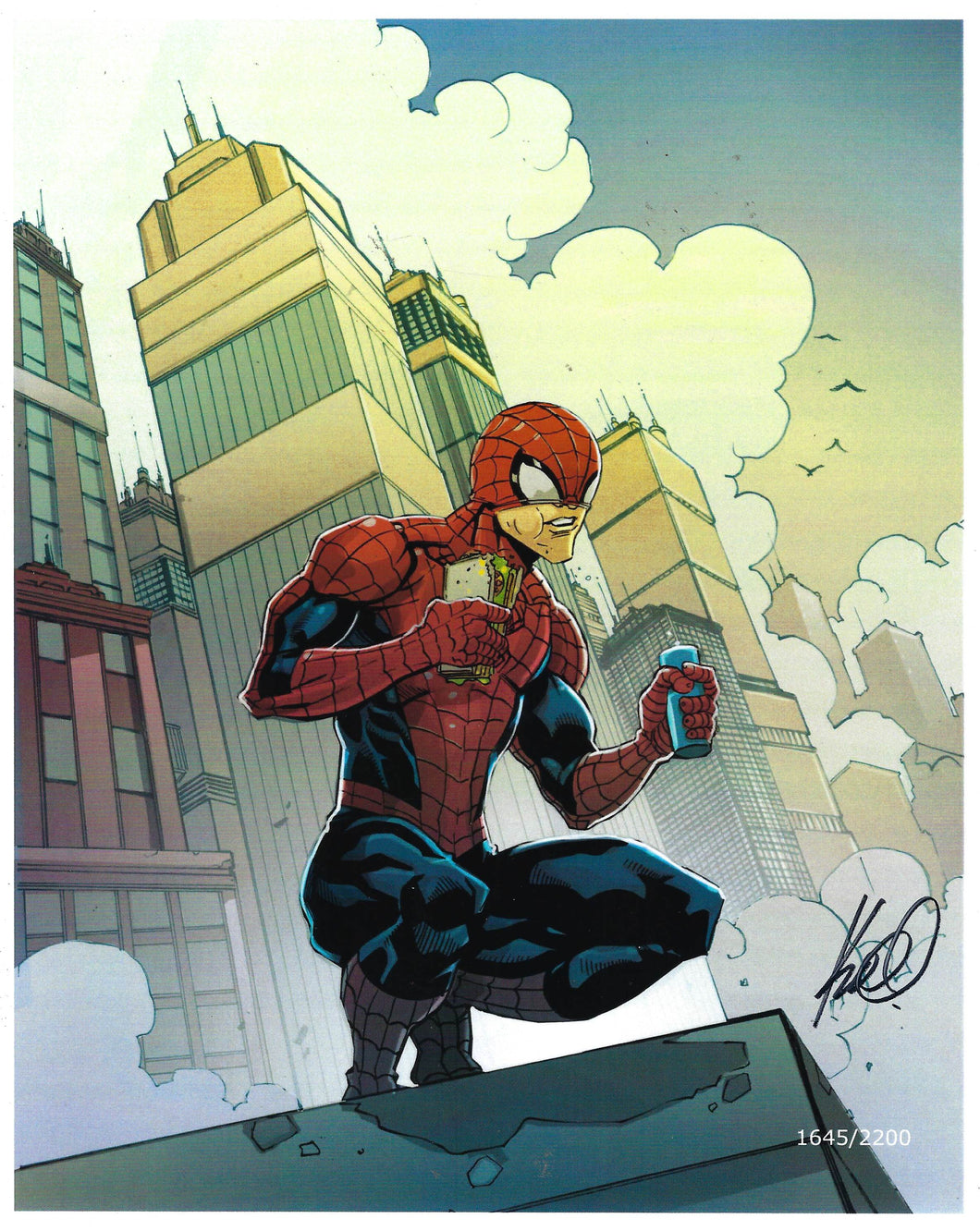 Spider-Man 8x10 Limited Edition Art Print Signed by Artist Karl Alsaetter 1645/2200