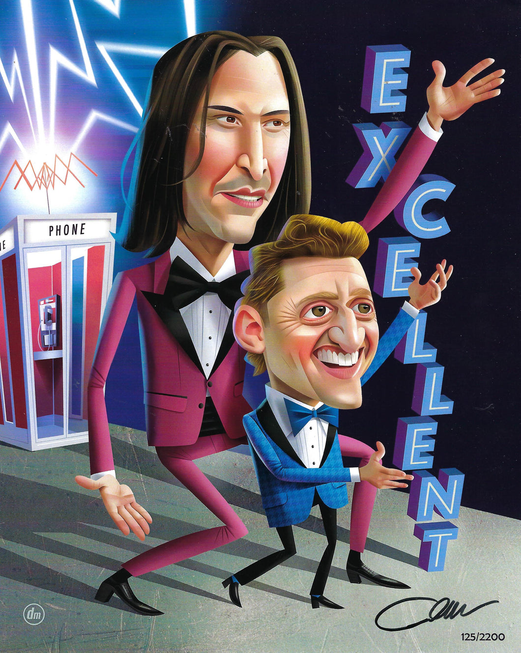 Bill & Ted's Excellent Adventure 8 x 10  Art Print Limited Edition 125/2200