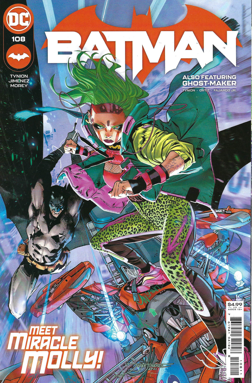 Batman Vol 3 #108 Regular Jorge Jimenez Cover - Key Issue - 1st full appearance Miracle Molly