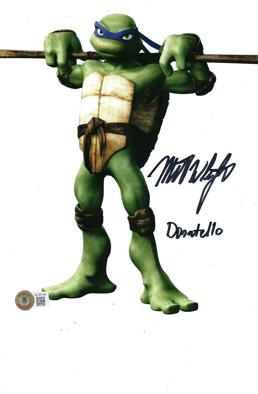Donatello (TMNT) 8x10 photo signed by Mitchell Whitfield