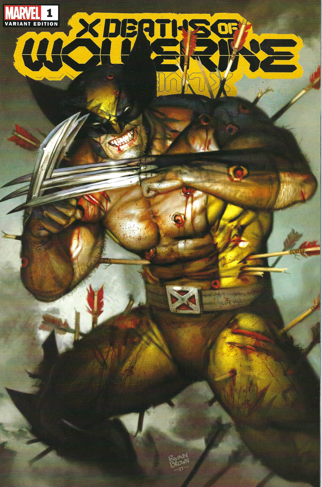 X DEATHS OF WOLVERINE 1 - RYAN BROWN TRADE - 616 COMICS EXCLUSIVE - LTD 3000