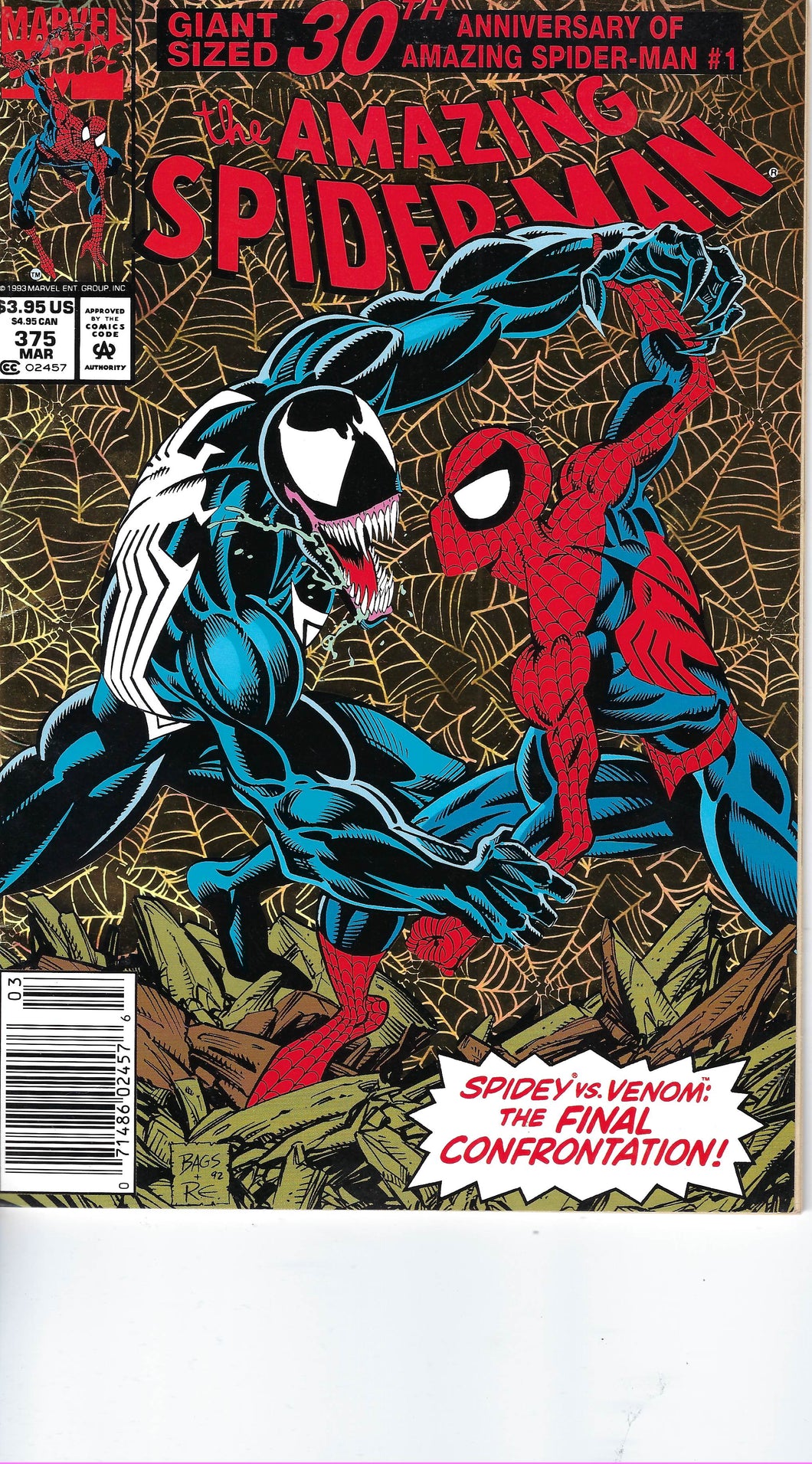 The Amazing Spider-Man #375 (Gold foil cover) 30th Anniversary Giant size (Key issue)