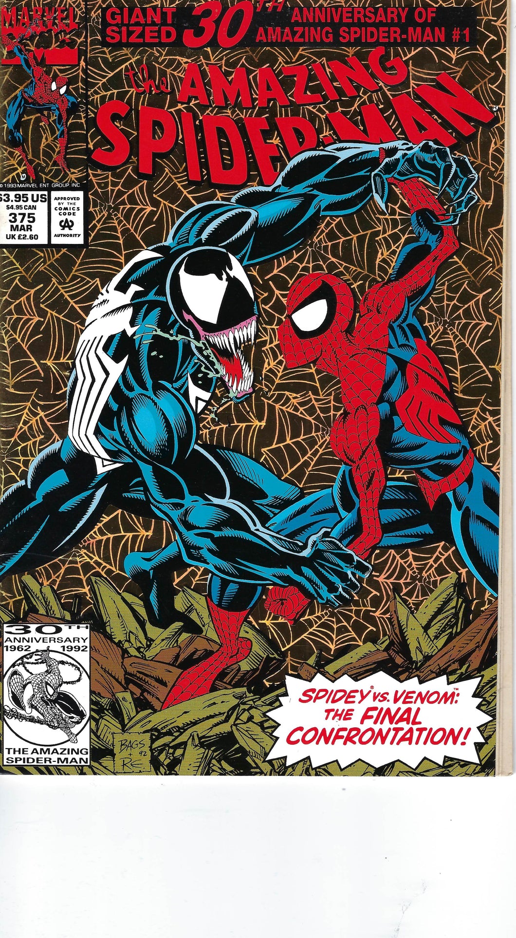 The Amazing Spider-Man #375 (Gold foil cover) 30th Anniversary Giant size - Key Issue